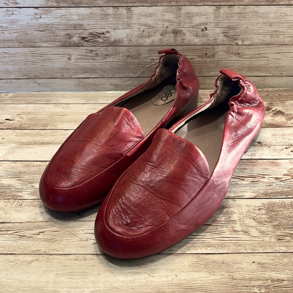 abeo Biosystem Jean II Red leather Flats Size 8N - Picture 1 of 11